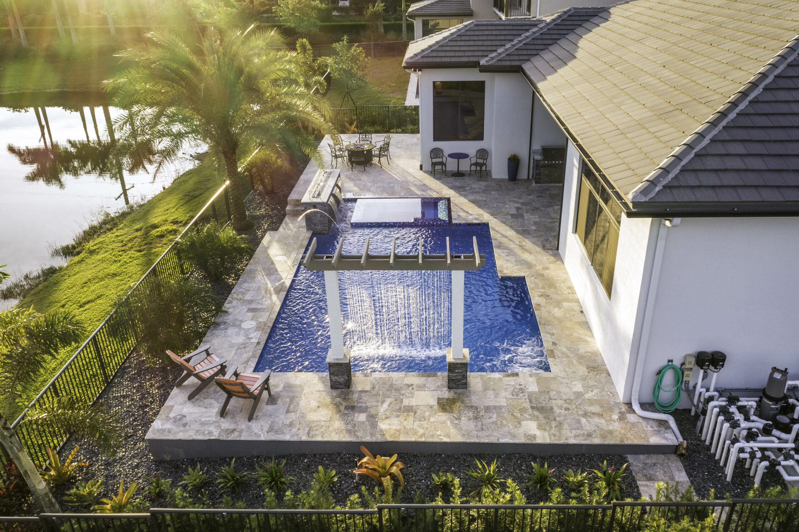 luxury backyard pool