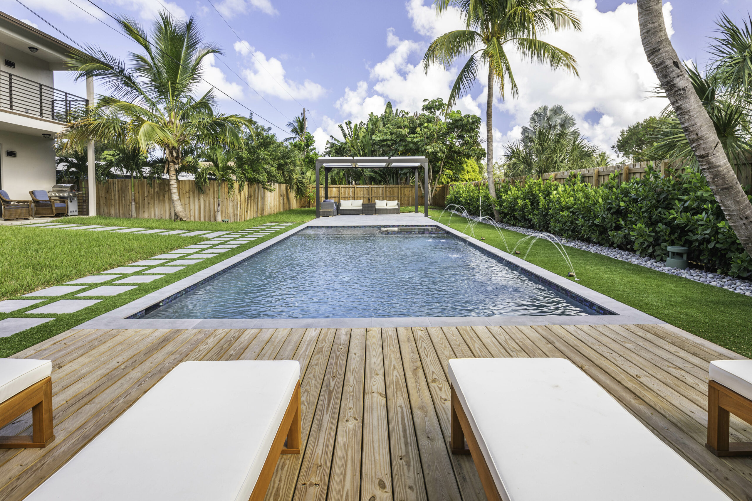 luxury swimming pool and deck