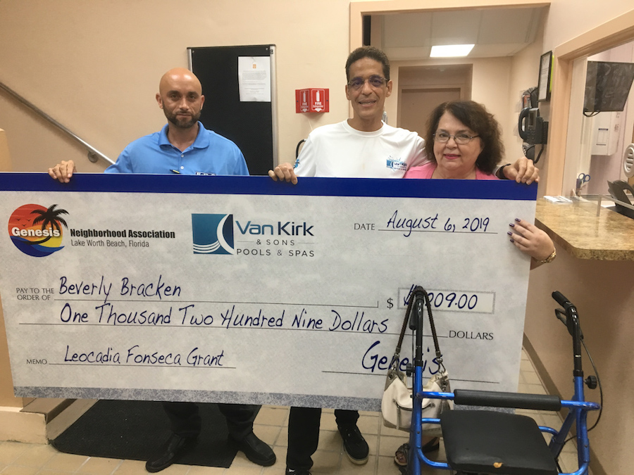 Van Kirk & Sons Pools & Spas Donates to The Leocadia Fonseca Grant To Give Lake Worth Florida Resident Air Conditioning