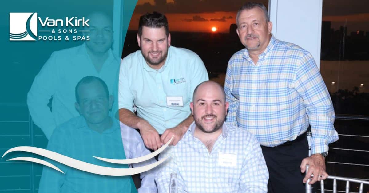 Van Kirk & Sons Pools & Spas team receives 10-year anniversary award from CASF