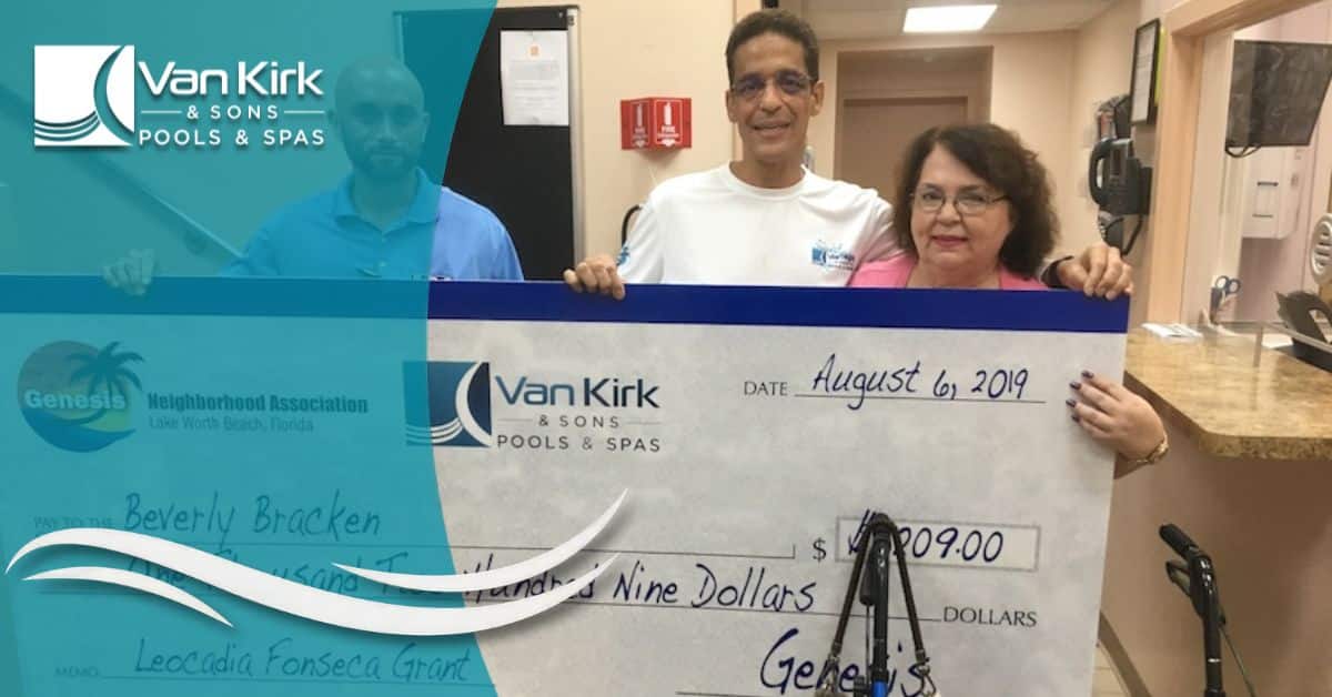 Van Kirk & Sons Pools & Spas donates through the Leocadia Fonseca Grant to provide air conditioning for a Lake Worth, Florida resident