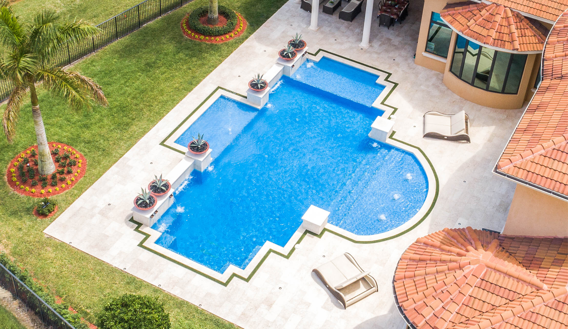 Roman and Geometric Pool Designs | Van Kirk Pools | Deerfield Beach, FL