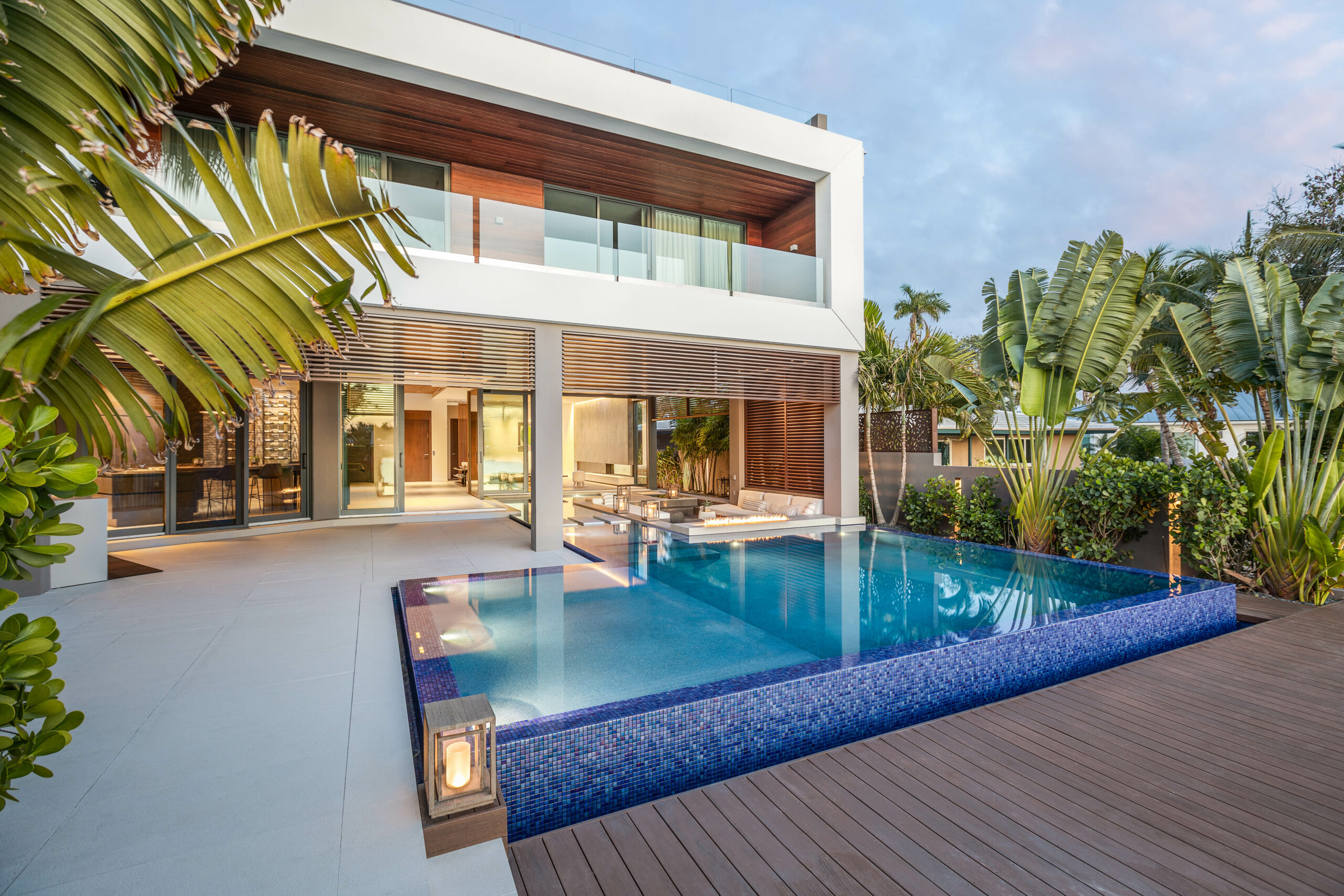 luxury backyard infinity pool