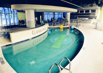 Indoor pool and bar area design at The Clevelander inside Marlins Park.