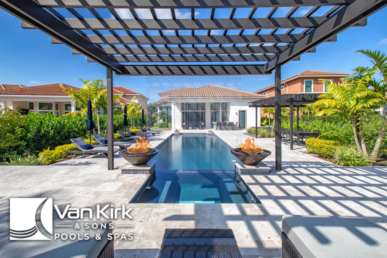 Custom Pergola Pool Designs | Van Kirk Pools, image size:1290x859