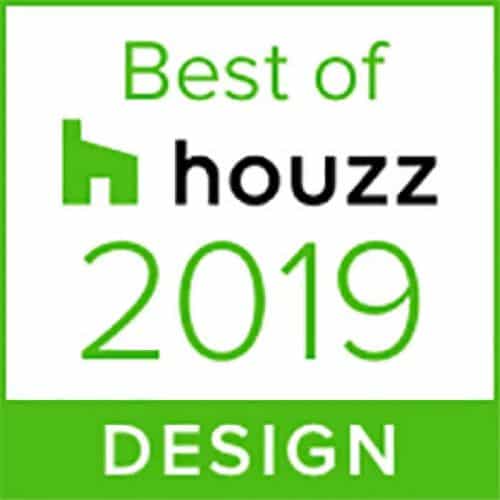 Best of Houzz 2019 Design Award Logo in green and white colors, highlighting top design achievements.