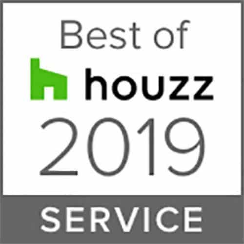 Best of Houzz 2019 Service Award logo in gray and green. Recognition for outstanding service in the design industry.