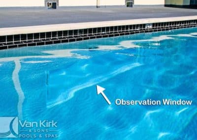 Van Kirk Pools installed an underwater observation window in the commercial training pool for the Miami Dade Fire Rescue facility.