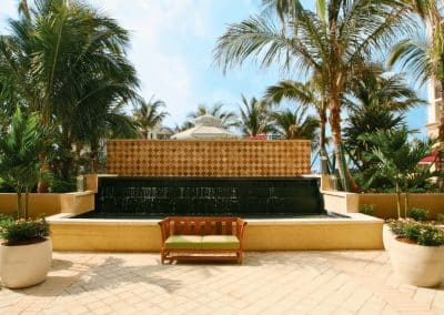 Van Kirk Pools built the large, multi-tiered commercial water fountain for the Palm Beach Marriott Singer Island Beach Resort & Spa.