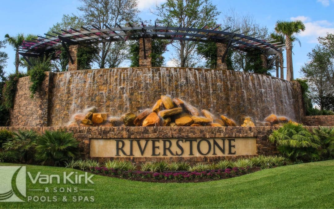 Entry Waterfall Feature at Riverstone in Naples