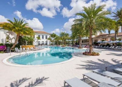 Van Kirk Pools built the large, freeform commercial resort pool with a beach entry for the Addison Reserve Country Club in Delray Beach.