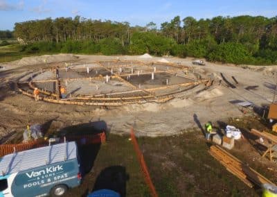 The Van Kirk Pools commercial team during the construction of the Lion Country Safari water park foundation in Loxahatchee, FL.